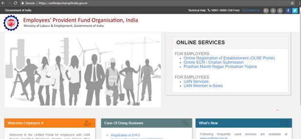 UAN employer portal login