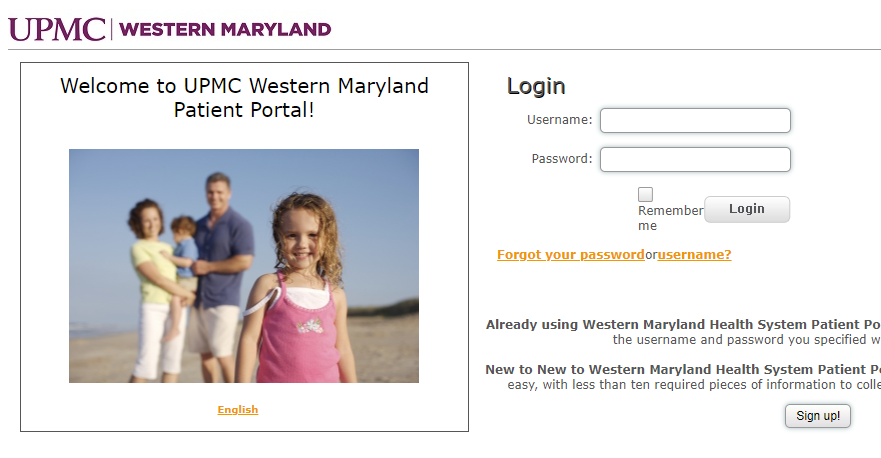 Western Maryland Health System Patient Portal Login
