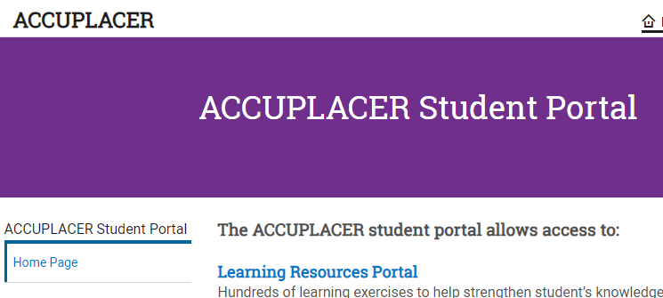 Accuplacer Student Portal